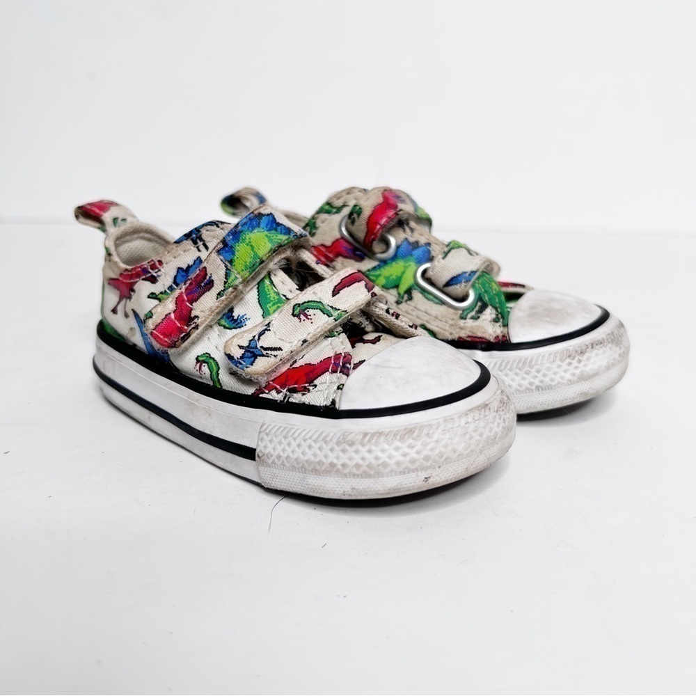Converse Dinosaur Velcro Toddler Shoes Sneakers Size 4